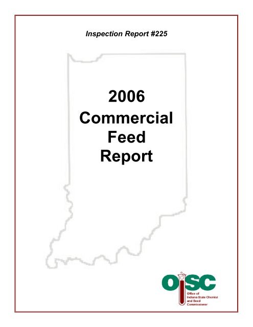 2006 Commercial Feed Report - Office of Indiana State Chemist ...