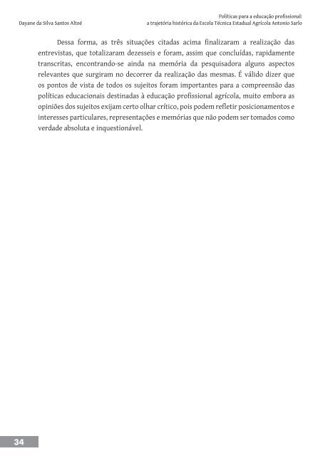 Políticas para a educação profissional : a trajetória histórica da Escola Técnica Estadual Agrícola Antonio Sarlo (Prévia)