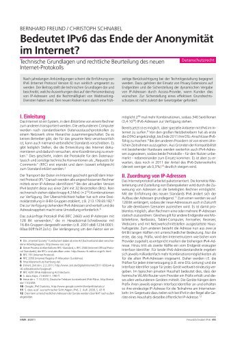 Bedeutet IPv6 das Ende der Anonymität im Internet?