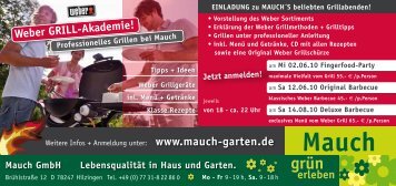 Weber GRILL-Akademie! - Mauch grün erleben in Hilzingen - mauch ...