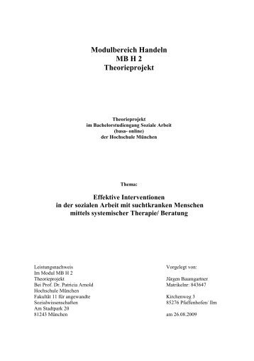 Modulbereich Handeln MB H 2 Theorieprojekt - Heilpädagogische ...