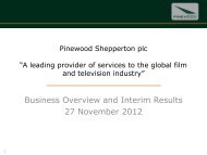 Media Investment - Pinewood Studios