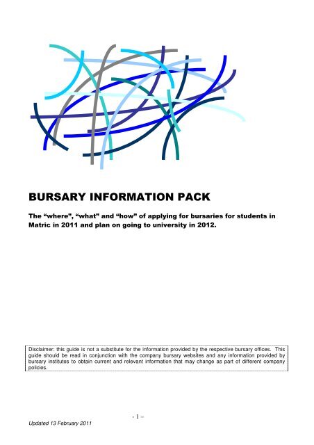bursary information pack - Department of Higher Education and ...