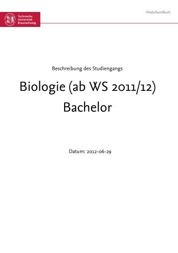 Biologie (ab WS 2011/12) - Technische Universität Braunschweig