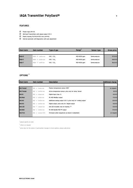 Price List - Slaney Direct Ltd