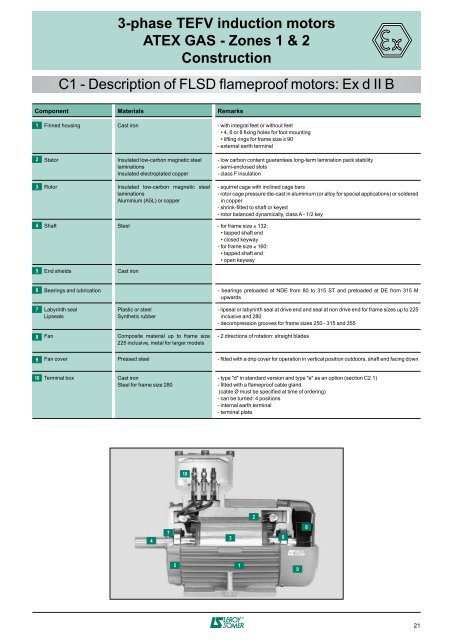 3-phase TEFV induction motors ATEX GAS - Zones 1 & 2