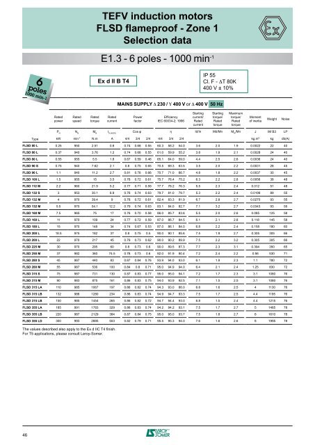 3-phase TEFV induction motors ATEX GAS - Zones 1 & 2