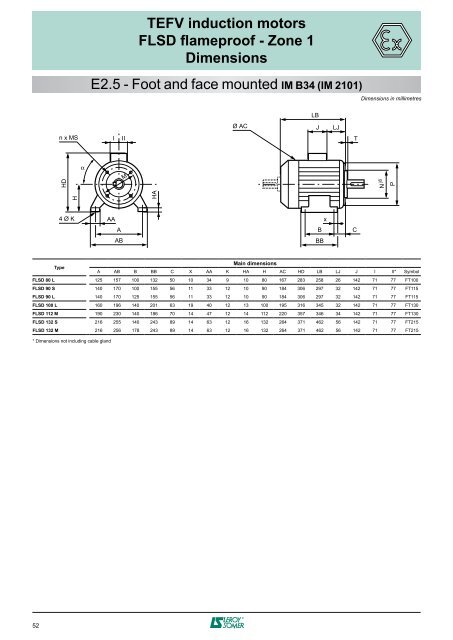 3-phase TEFV induction motors ATEX GAS - Zones 1 & 2