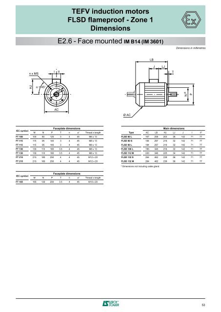 3-phase TEFV induction motors ATEX GAS - Zones 1 & 2