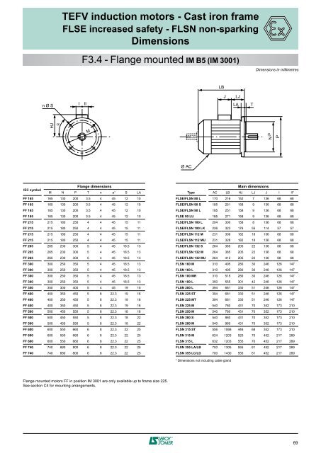 3-phase TEFV induction motors ATEX GAS - Zones 1 & 2
