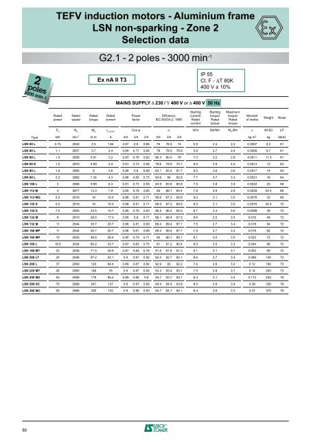 3-phase TEFV induction motors ATEX GAS - Zones 1 & 2