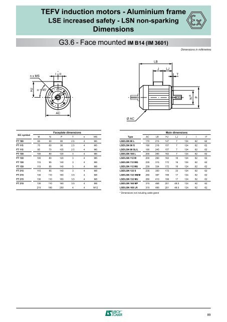 3-phase TEFV induction motors ATEX GAS - Zones 1 & 2