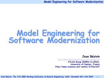 Model Engineering for Software Modernization