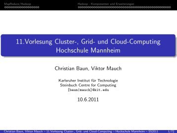 11.Vorlesung Cluster-, Grid- und Cloud-Computing Hochschule ...