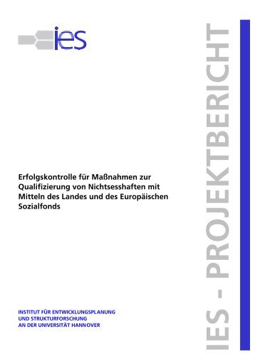 Erfolgskontrolle für Maßnahmen zur Qualifizierung von ... - ies