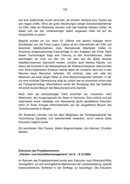 Berichte 2009 - Förderergesellschaft der Geodäsie und ...