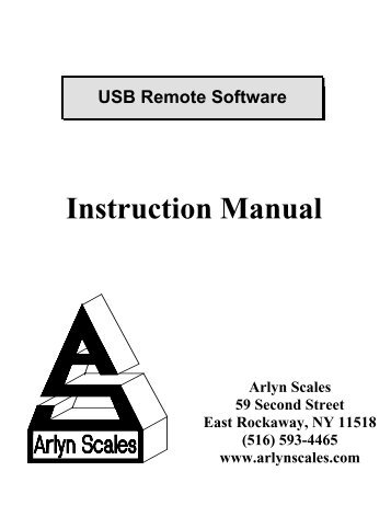 Instruction Manual - Arlyn Scales