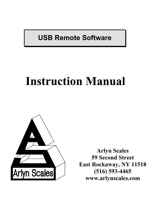 Instruction Manual - Arlyn Scales