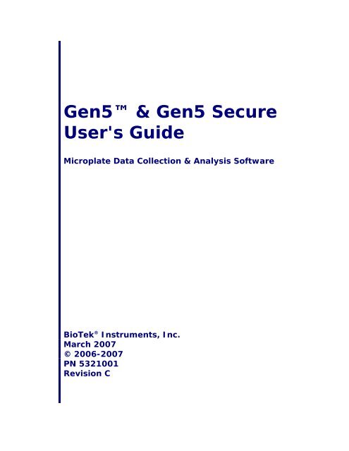 Gen5™ &amp; Gen5 Secure User's Guide