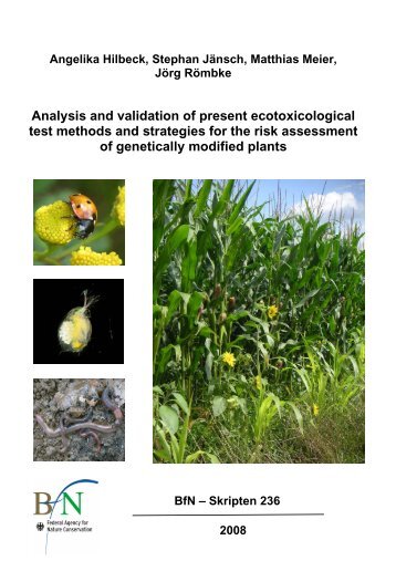 Analysis and validation of present ecotoxicological test methods and ...