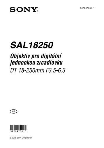 Sony SAL18250 - SAL18250 Consignes dâutilisation TchÃ¨que