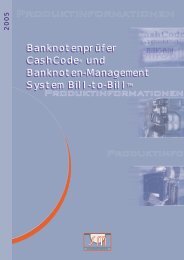 Banknotenprüfer CashCode® und Banknoten-Management System ...