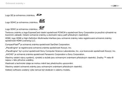 Sony VPCSE2X9E - VPCSE2X9E Istruzioni per l'uso Ceco