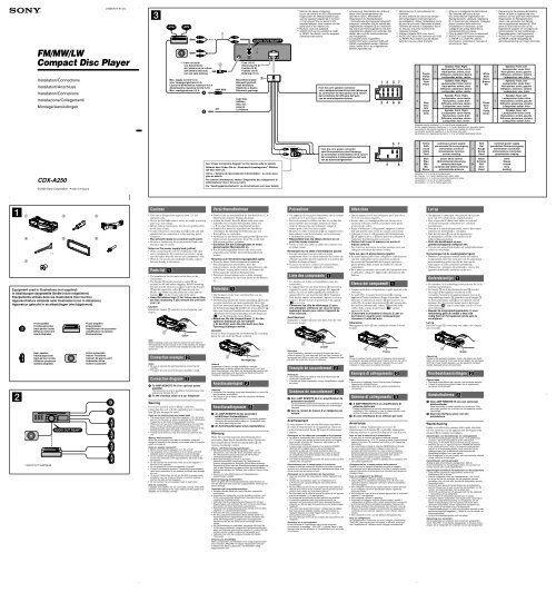 Sony CDX-A250 - CDX-A250 Guida di installazione