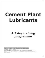 Training Cement Plant Lubricants  2017 with trainer profile