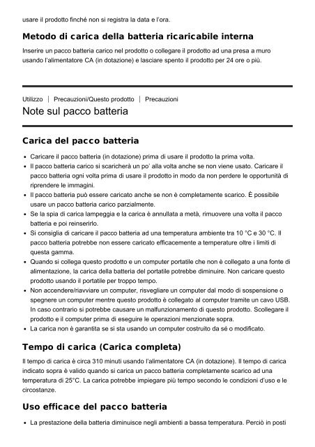 Sony ILCE-5000L - ILCE-5000L Manuel d'aide (version imprimable) Italien
