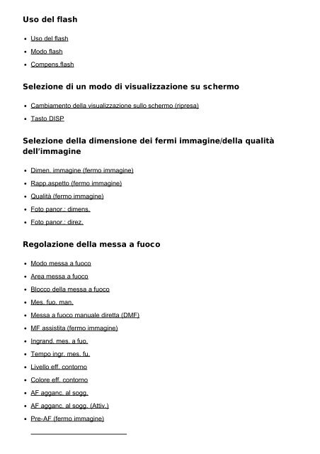 Sony ILCE-5000L - ILCE-5000L Manuel d'aide (version imprimable) Italien