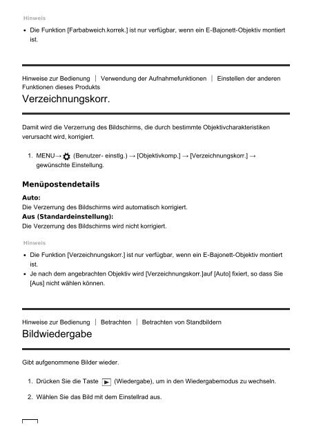 Sony ILCE-5000L - ILCE-5000L Manuel d'aide (version imprimable) Allemand