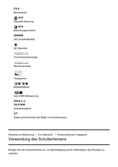 Sony ILCE-5000L - ILCE-5000L Manuel d'aide (version imprimable) Allemand