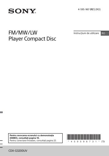 Sony CDX-G3200UV - CDX-G3200UV Consignes dâutilisation Roumain