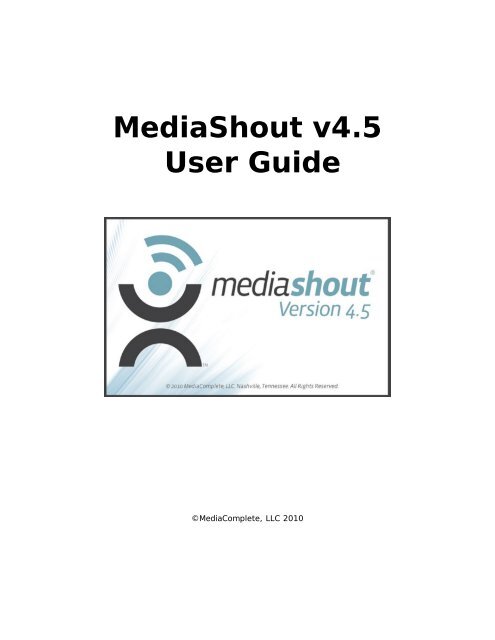 MediaShout v4.5 User Guide