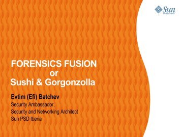 FORENSICS FUSION or Sushi & Gorgonzolla - Terena