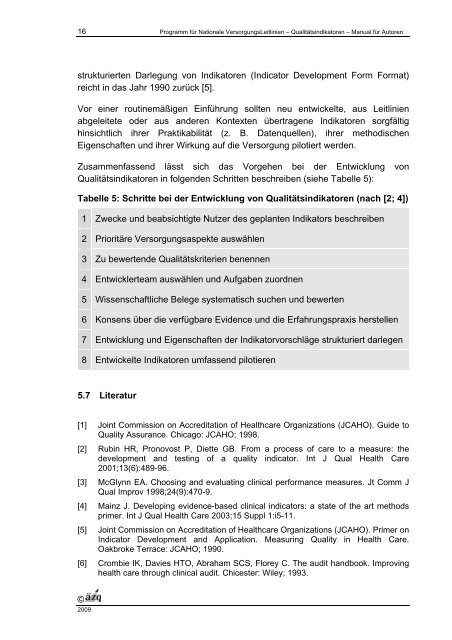 Qualitätsindikatoren - Das Ärztliche Zentrum für Qualität in der Medizin