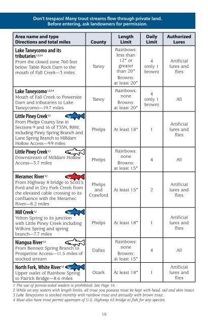 Missouri Fishing Regulations - Missouri Department of Conservation