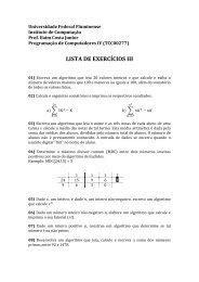 LISTA DE EXERCÍCIOS III - Instituto de Computação