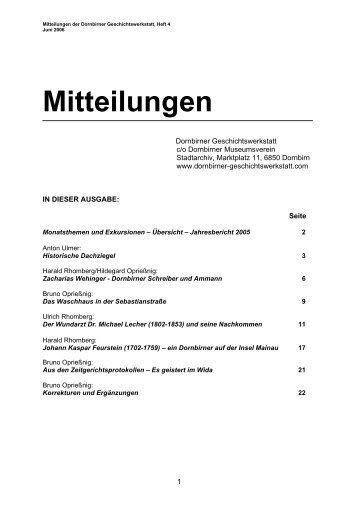 Mitteilungen - Geschichtswerkstatt