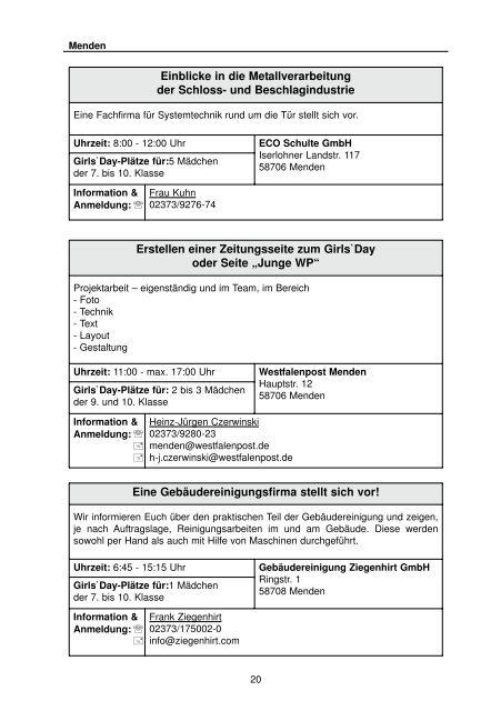 Girls' Day am 14. April 2011 (pdf-Dokument - Iserlohn