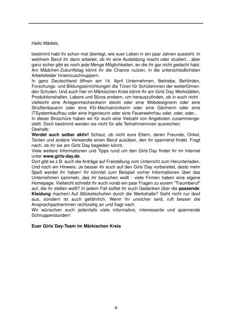 Girls' Day am 14. April 2011 (pdf-Dokument - Iserlohn