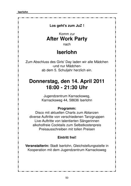 Girls' Day am 14. April 2011 (pdf-Dokument - Iserlohn