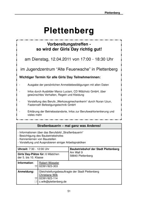 Girls' Day am 14. April 2011 (pdf-Dokument - Iserlohn