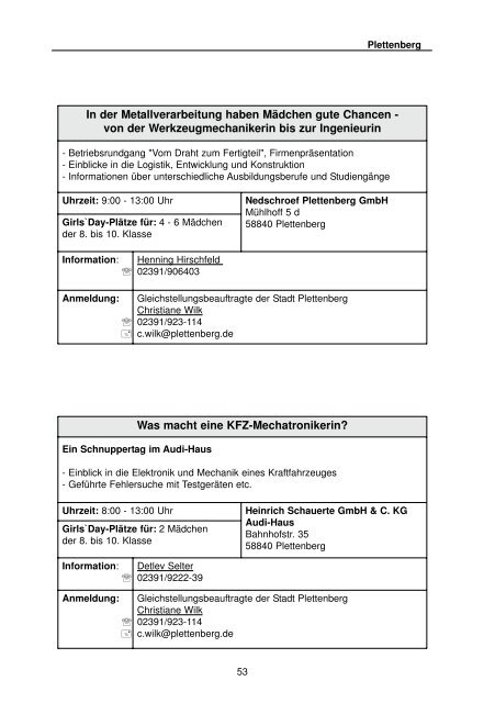 Girls' Day am 14. April 2011 (pdf-Dokument - Iserlohn