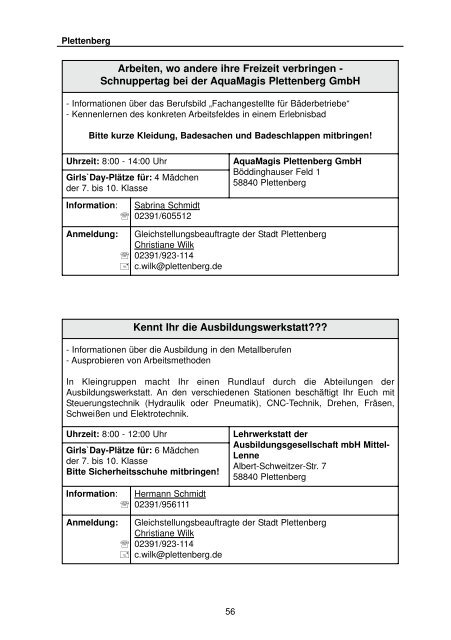 Girls' Day am 14. April 2011 (pdf-Dokument - Iserlohn