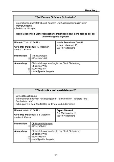 Girls' Day am 14. April 2011 (pdf-Dokument - Iserlohn