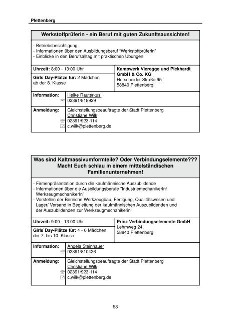 Girls' Day am 14. April 2011 (pdf-Dokument - Iserlohn