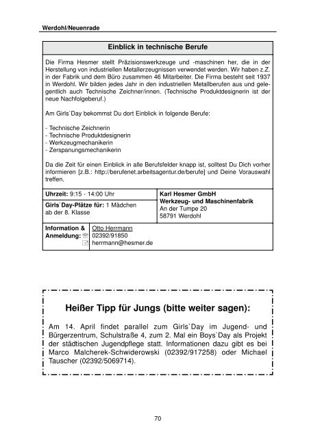 Girls' Day am 14. April 2011 (pdf-Dokument - Iserlohn