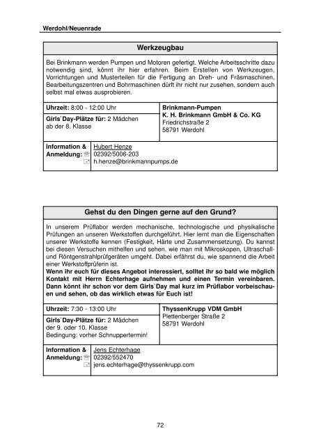 Girls' Day am 14. April 2011 (pdf-Dokument - Iserlohn